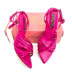 CALZADO CACHATINA - TACON MUJER - NABILA - CUERO FUCSIA - ALTURA 8.5 (11 CM)