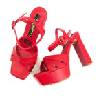 TACÒN - NAGORE - 12 CM - CUERO ROJO - CALZADO CACHATINA