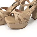 TACÒN - NAGORE - 12 CM - CUERO TAUPE - CALZADO CACHATINA