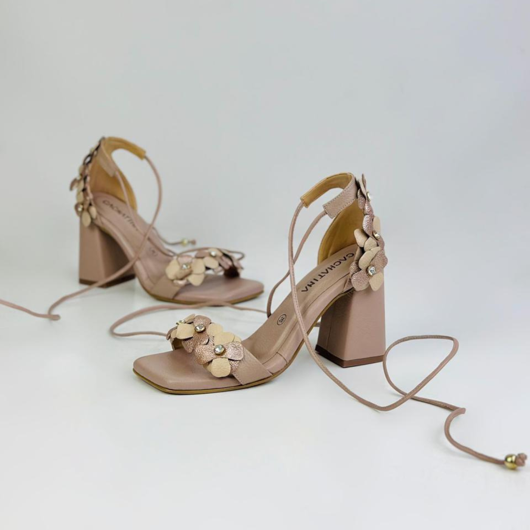 CALZADO CACHATINA - TACON MUJER - NAZLY - CUERO TAUPE CALIDO - ALTURA 7.5 (9.5 CM)