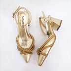 NOREZ - CALZADO CACHATINA - ESTILETO MUJER - CUERO DORADO - TACON 5.5 (7.5 CM)