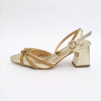 NOREZ - CALZADO CACHATINA - ESTILETO MUJER - CUERO DORADO - TACON 5.5 (7.5 CM)