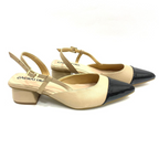 NORMA - CALZADO CACHATINA - ESTILETO MUJER - CUERO FRAPE X CHAROL NEGRO - TACON 3.5 (5.5 CM)