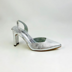 NOVICIA - CALZADO CACHATINA - ESTILETO MUJER - CUERO DIAMANTE PLATEADO - TACON 7.5 (10 CM)
