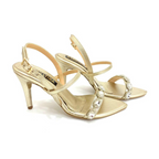 CALZADO CACHATINA - TACON MUJER - ODAN - CUERO DORADO - ALTURA 8.5 (11 CM)