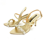 CALZADO CACHATINA - TACON MUJER - ODAN - CUERO DORADO - ALTURA 8.5 (11 CM)