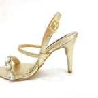 CALZADO CACHATINA - TACON MUJER - ODAN - CUERO DORADO - ALTURA 8.5 (11 CM)