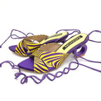 TACÒN - ORMALIA - 5.5 - CUERO SATIN MORADO X AMARILLO - CALZADO CACHATINA