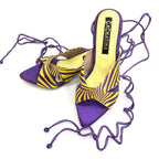 TACÒN - ORMALIA - 5.5 - CUERO SATIN MORADO X AMARILLO - CALZADO CACHATINA
