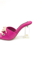 CALZADO CACHATINA - TACON MUJER - POLOMINA - CUERO FUCSIA - ALTURA 7.5 (10 CM)