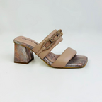 CALZADO CACHATINA - TACON MUJER - POOKA - CUERO FANTASIA NUDE X TAUPE - ALTURA 5.5 (7.5 CM)