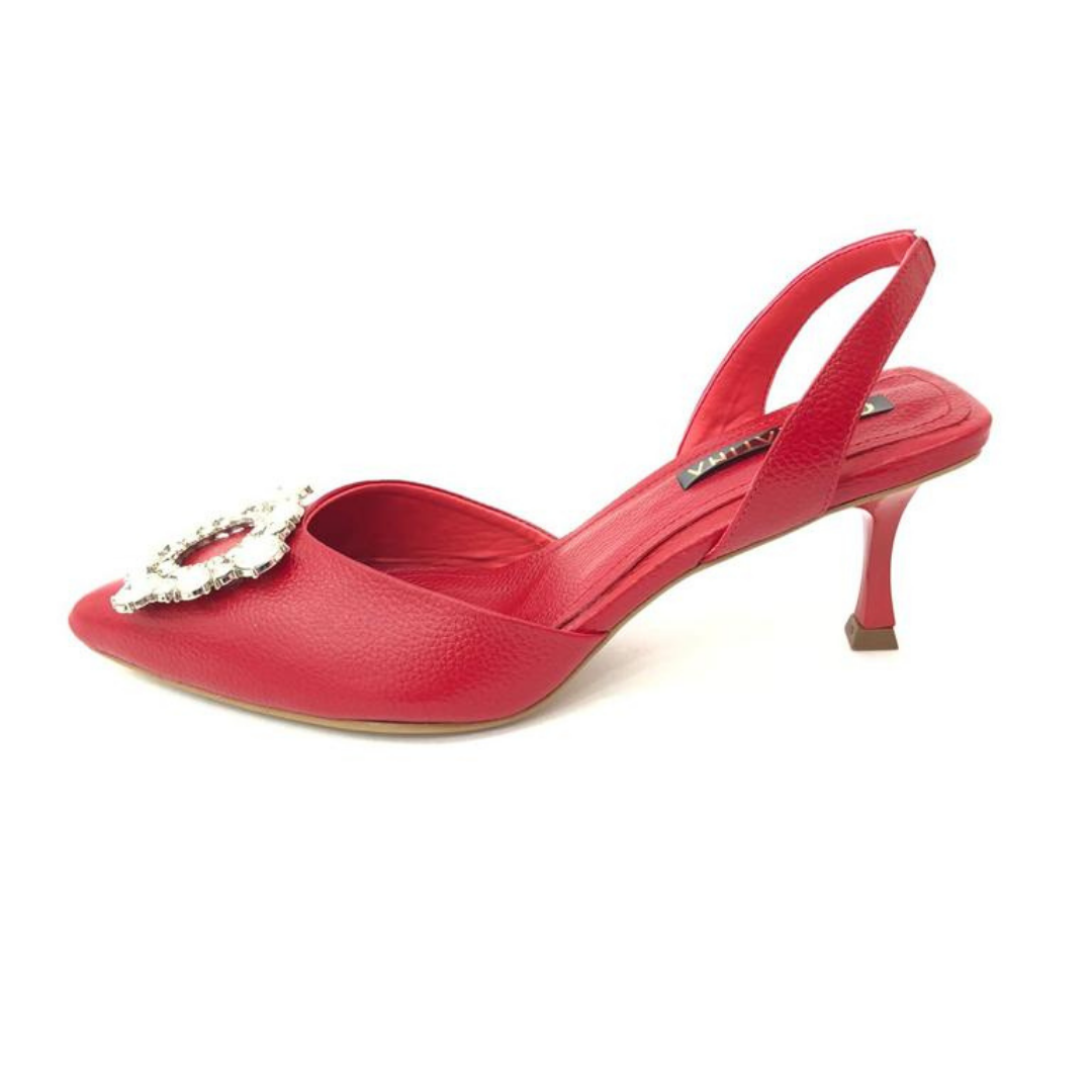 TACÒN - PORTENEA - 5.5 - CUERO ROJO - CALZADO CACHATINA