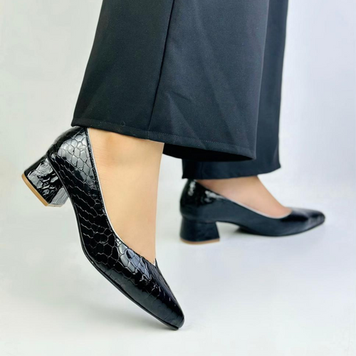 ARNY - CALZADO CACHATINA - ESTILETO MUJER - CUERO STEEL BLACK - TACON 3.5 (5 CM)