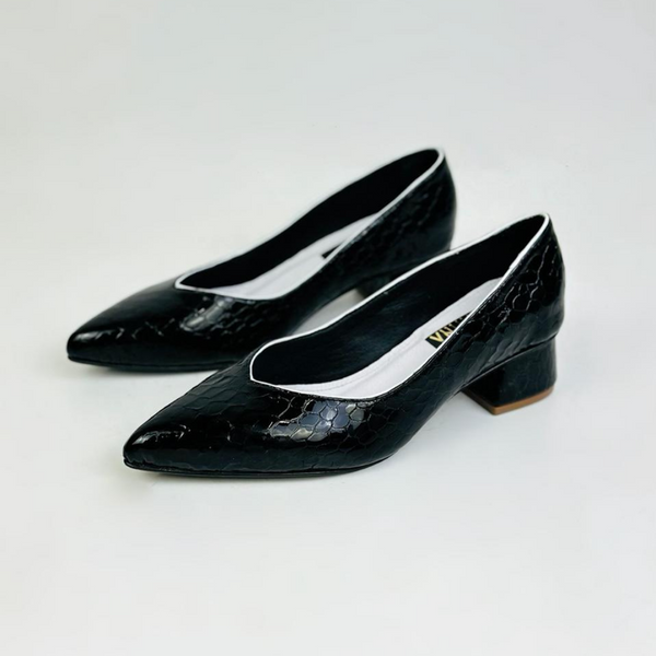 ARNY - CALZADO CACHATINA - ESTILETO MUJER - CUERO STEEL BLACK - TACON 3.5 (5 CM)