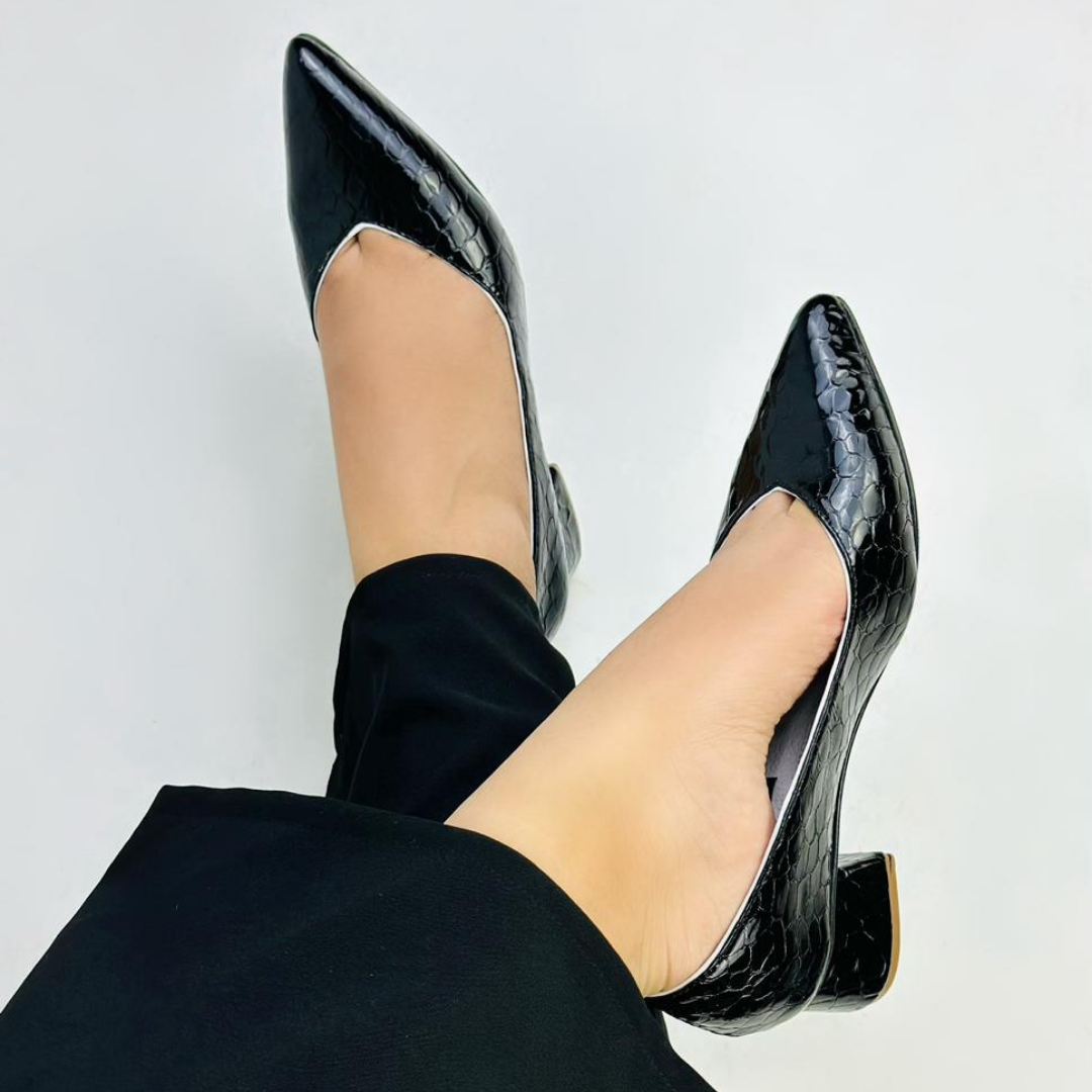 ARNY - CALZADO CACHATINA - ESTILETO MUJER - CUERO STEEL BLACK - TACON 3.5 (5 CM)