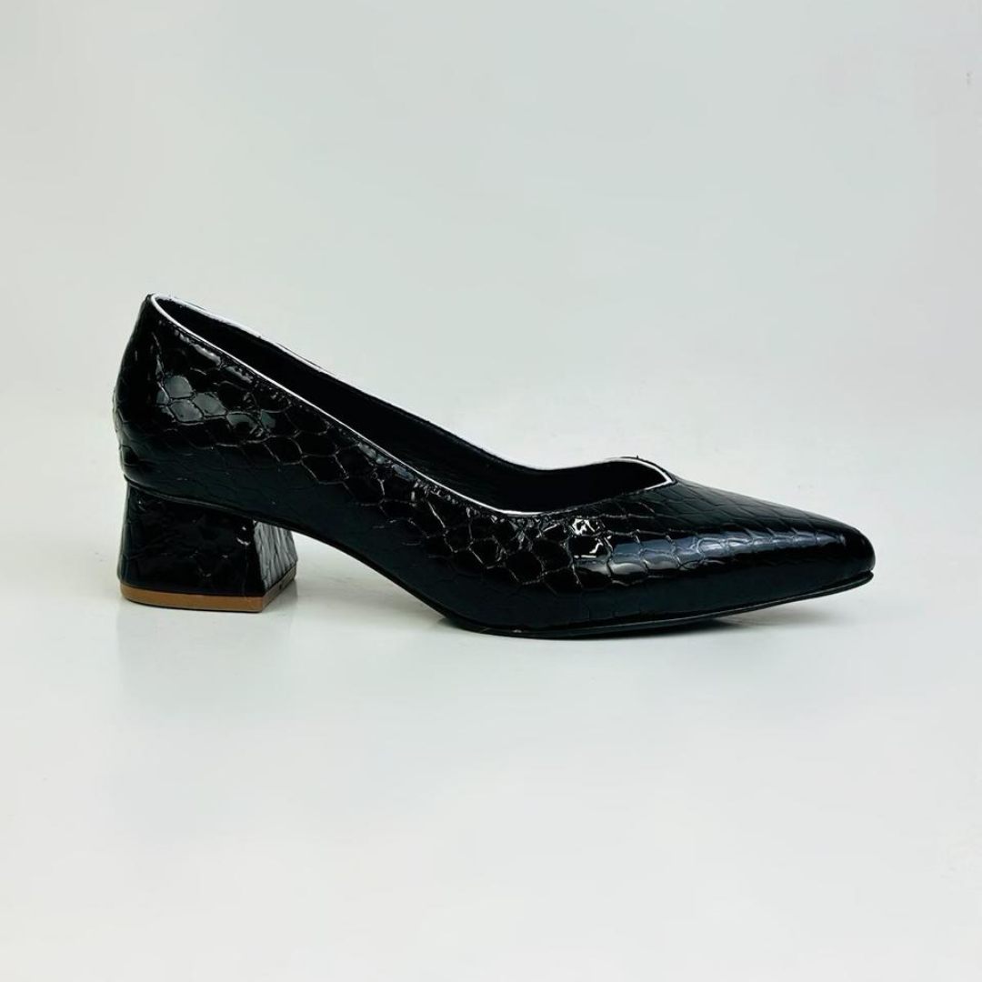 ARNY - CALZADO CACHATINA - ESTILETO MUJER - CUERO STEEL BLACK - TACON 3.5 (5 CM)
