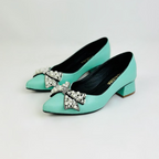 BEVERLY - CALZADO CACHATINA - ESTILETO MUJER - CUERO VERDE MENTA - TACON 3.5 (5 CM)
