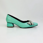BEVERLY - CALZADO CACHATINA - ESTILETO MUJER - CUERO VERDE MENTA - TACON 3.5 (5 CM)
