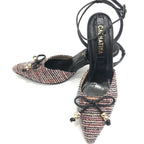 TACÒN - RAMI - 8.5 - CUERO NEGRO X TEX NEGRO/BLANCO - CALZADO CACHATINA