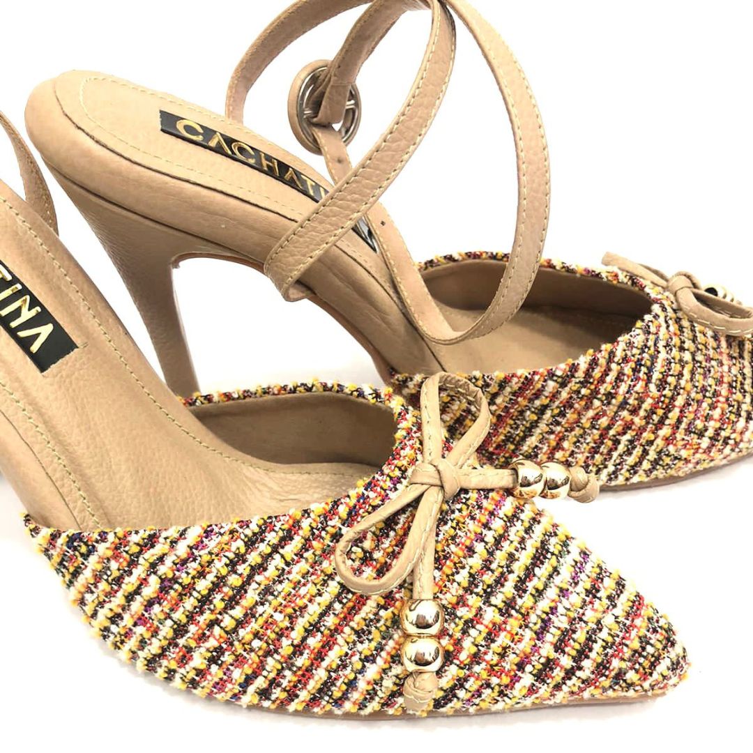 TACÒN - RAMI - 8.5 - CUERO PERGAMINO X TEX ARENA - CALZADO CACHATINA