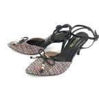 TACÒN - RAMI - 8.5 - CUERO NEGRO X TEX NEGRO/BLANCO - CALZADO CACHATINA