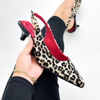 RIUYING - CALZADO CACHATINA - ESTILETO MUJER - CUERO ANIMAL PRINT X ROJO/CHAROL NEGRO - TACON 3.5 (5.5 CM)