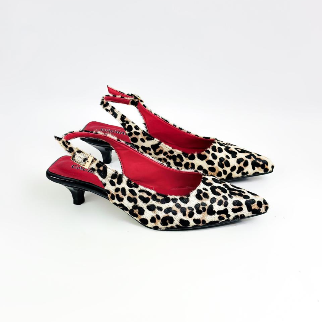 RIUYING - CALZADO CACHATINA - ESTILETO MUJER - CUERO ANIMAL PRINT X ROJO/CHAROL NEGRO - TACON 3.5 (5.5 CM)