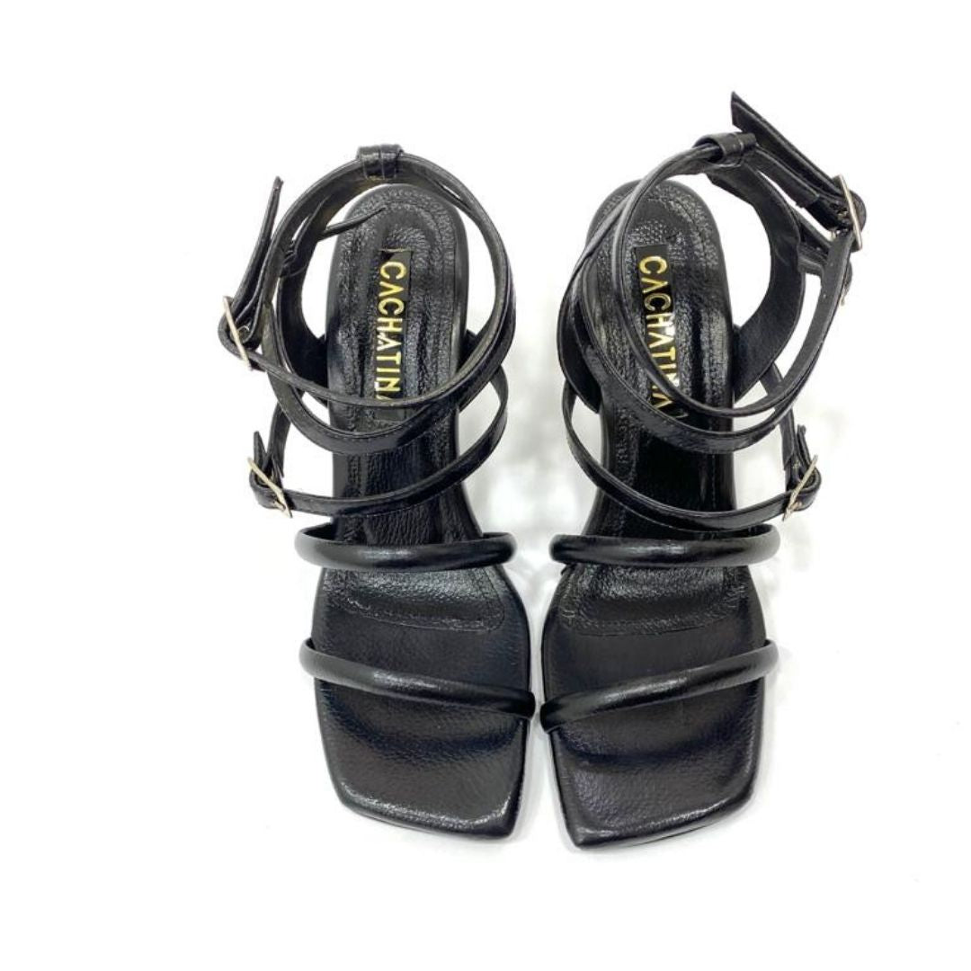 TACÒN - ROSSALEN - 7.5 - CUERO NEGRO - CALZADO CACHATINA