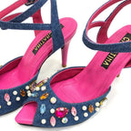 TACÒN - SCREW - 7.5 - DENIM NEUTRO X FUCSIA - CALZADO CACHATINA