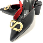 SENAY - CALZADO CACHATINA - ESTILETO MUJER - CUERO NEGRO X ROJO - TACON 5.5 (7.5 CM)
