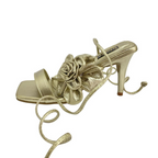 CALZADO CACHATINA - TACON MUJER - SEXY FLOWER - CUERO DORADO - ALTURA 7.5 (10 CM)
