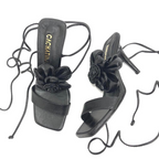 CALZADO CACHATINA - SEXY FLOWER - CUERO NEGRO - ALTURA 7.5 (10 CM) - TACON MUJER