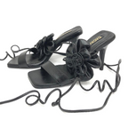 CALZADO CACHATINA - SEXY FLOWER - CUERO NEGRO - ALTURA 7.5 (10 CM) - TACON MUJER