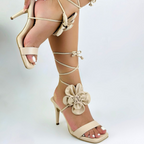 CALZADO CACHATINA - SEXY FLOWER - CUERO FRAPE - ALTURA 7.5 (10 CM) - TACON MUJER