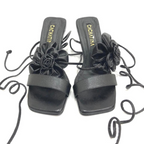 CALZADO CACHATINA - SEXY FLOWER - CUERO NEGRO - ALTURA 7.5 (10 CM) - TACON MUJER