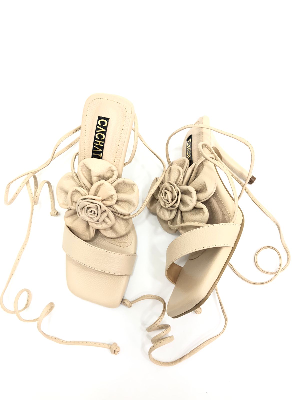 CALZADO CACHATINA - SEXY FLOWER - CUERO FRAPE - ALTURA 7.5 (10 CM) - TACON MUJER