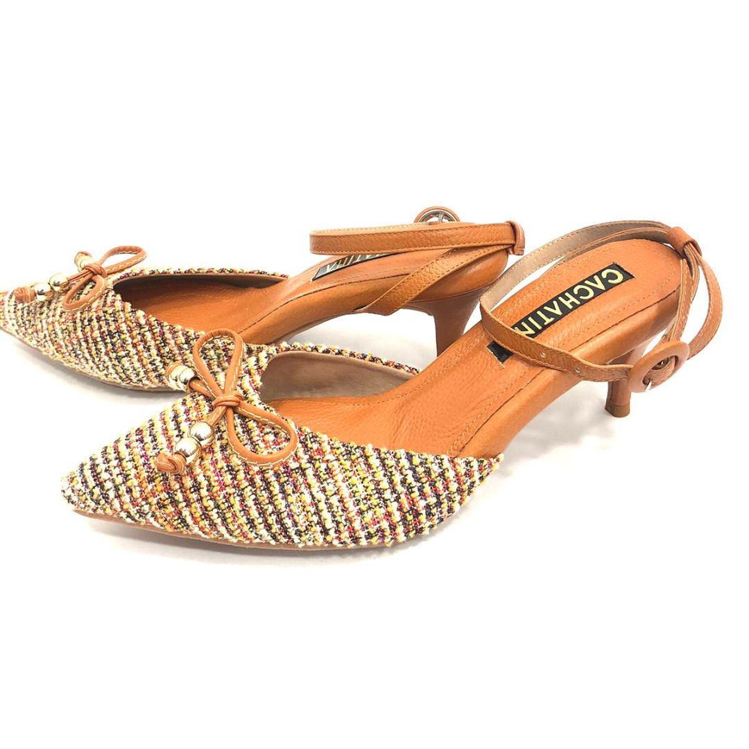 TACÒN - SHINING - 5.5 - CUERO MIEL X TEX ARENA - CALZADO CACHATINA