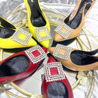 STORM - CALZADO CACHATINA - ESTILETO MUJER - CUERO AMARILLO - TACON 8.5 (11 CM)