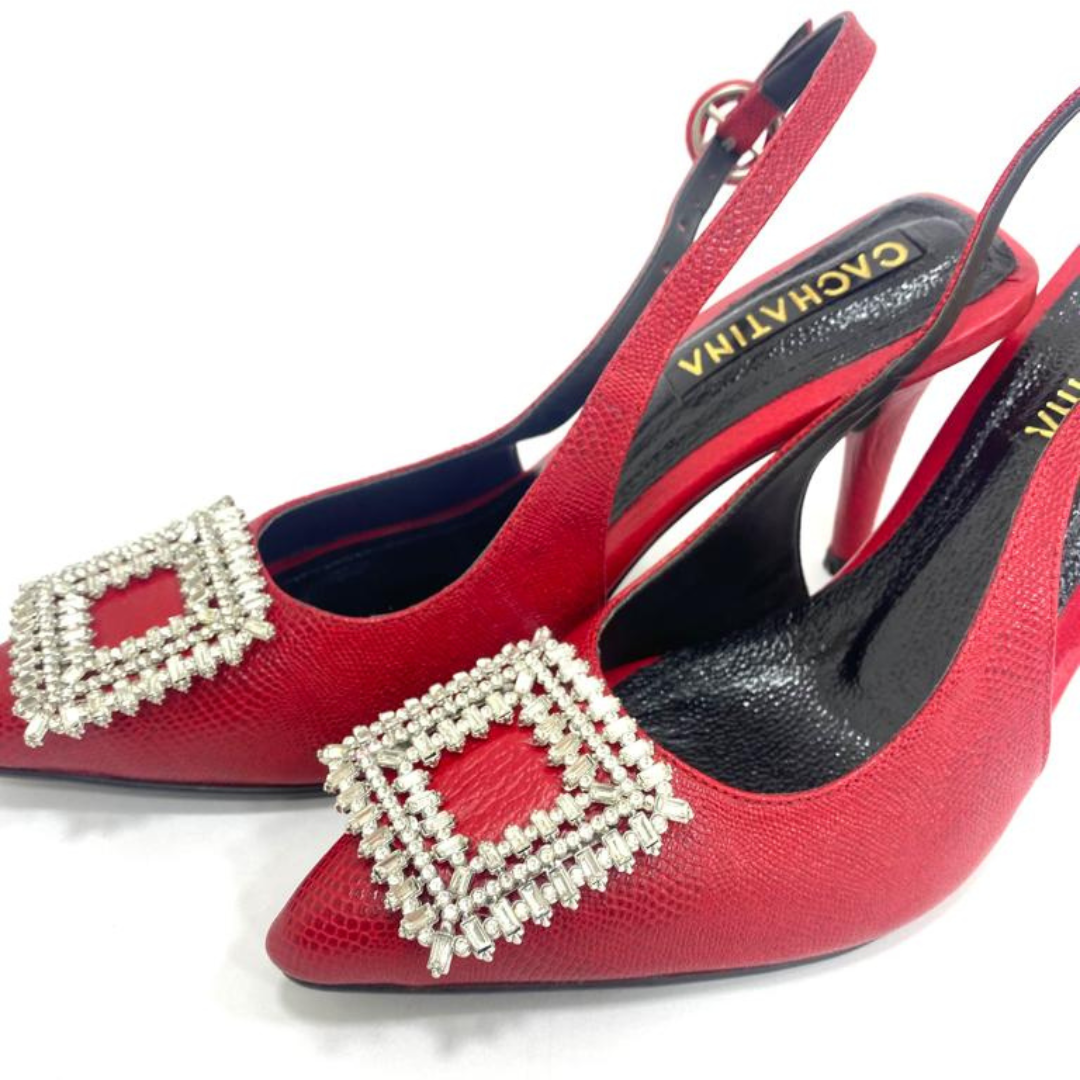 TACÒN - STORM - 8.5 - CUERO ROJO - CALZADO CACHATINA