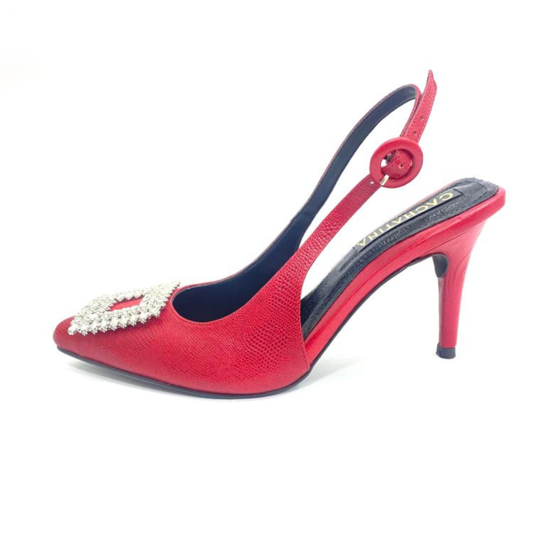 TACÒN - STORM - 8.5 - CUERO ROJO - CALZADO CACHATINA