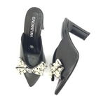 CALZADO CACHATINA - TACON MUJER - SUYIN - CUERO NEGRO - ALTURA 7.5 (10 CM)