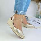 CALZADO CACHATINA - PLATAFORMA MUJER - TIZIANA STORE - CUERO DORADO - ALTURA 5.5 (7.5 CM)