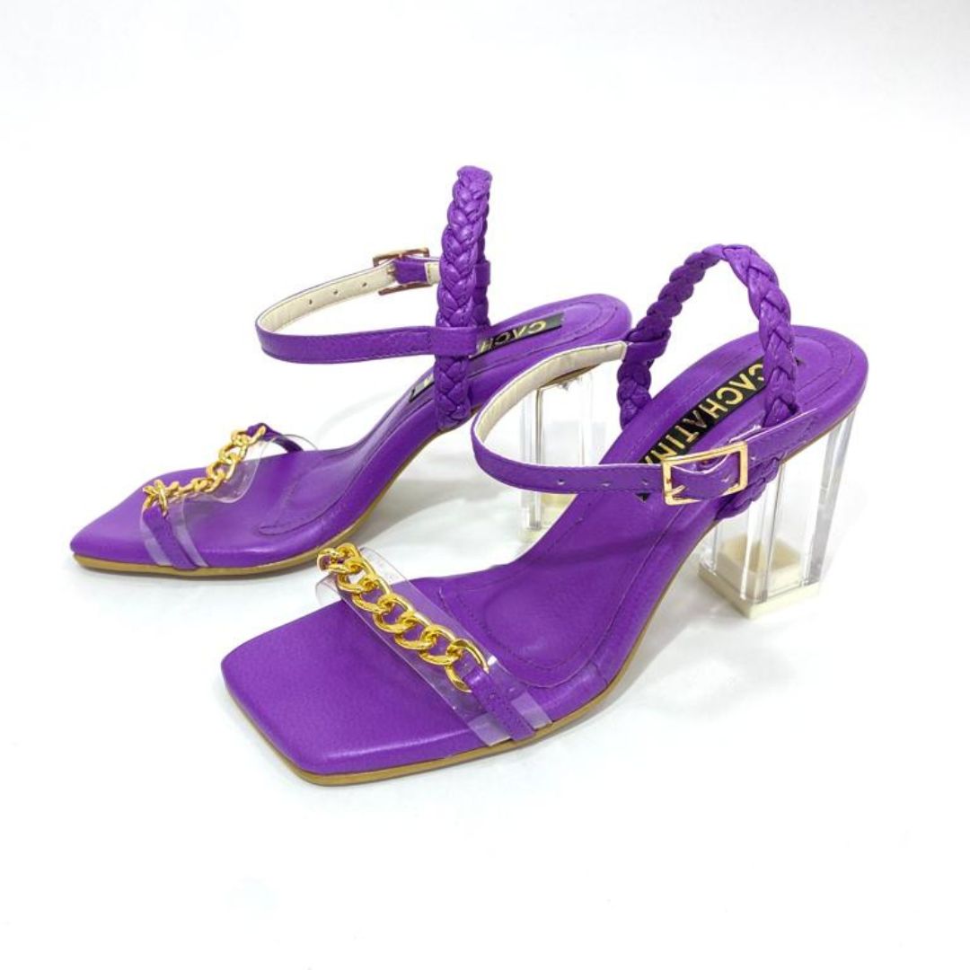 TACÓN - YARIXE STORE - 7.5 - CUERO MORADO - CALZADO CACHATINA