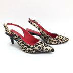 YUHONG - CALZADO CACHATINA - ESTILETO MUJER - CUERO ANIMAL PRINT X ROJO - TACON 5.5 (8 CM)