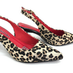 YUHONG - CALZADO CACHATINA - ESTILETO MUJER - CUERO ANIMAL PRINT X ROJO - TACON 5.5 (8 CM)