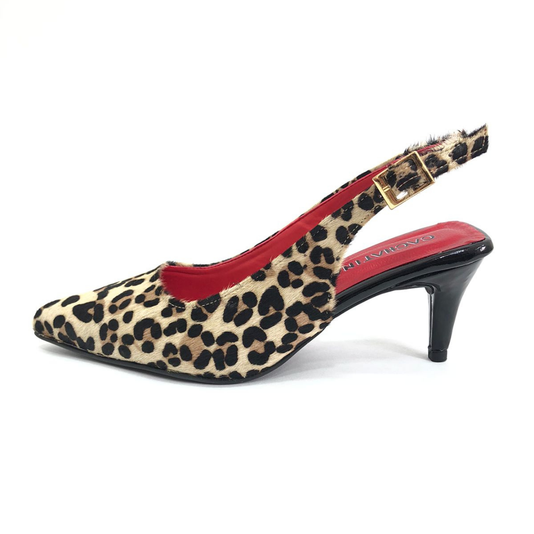 YUHONG - CALZADO CACHATINA - ESTILETO MUJER - CUERO ANIMAL PRINT X ROJO - TACON 5.5 (8 CM)
