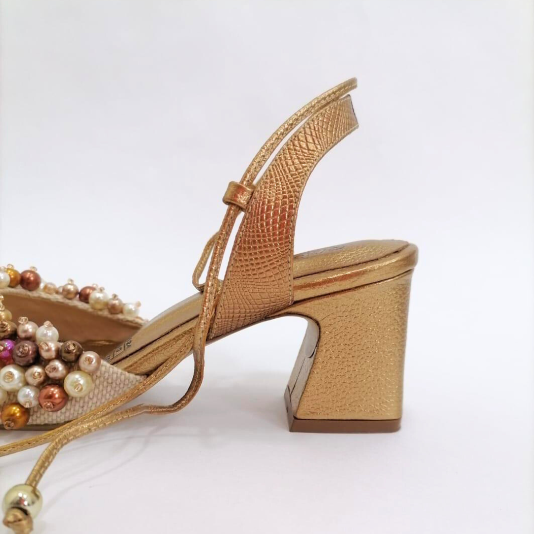 CALZADO CACHATINA - TACON MUJER - YUWEI - CUERO COBRE - ALTURA 5.5 (7.5 CM)