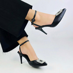ZHEN - CALZADO CACHATINA - ESTILETO MUJER - CUERO NEGRO - TACON 7.5 (10 CM)