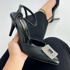 ZHEN - CALZADO CACHATINA - ESTILETO MUJER - CUERO NEGRO - TACON 7.5 (10 CM)