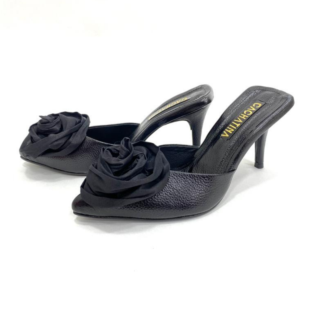 ZORELAY - CALZADO CACHATINA - ESTILETO MUJER - CUERO NEGRO - TACON 7.5 (10 CM)